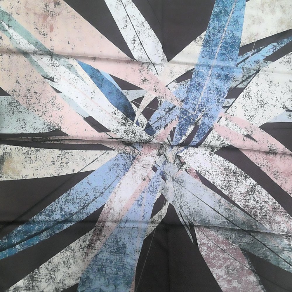 Silky Mocha Blue Blush Brushstroke Scarf Tichel